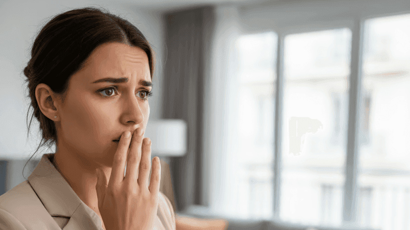 Une gérante de conciergerie anxieuse sans carte de gestion.